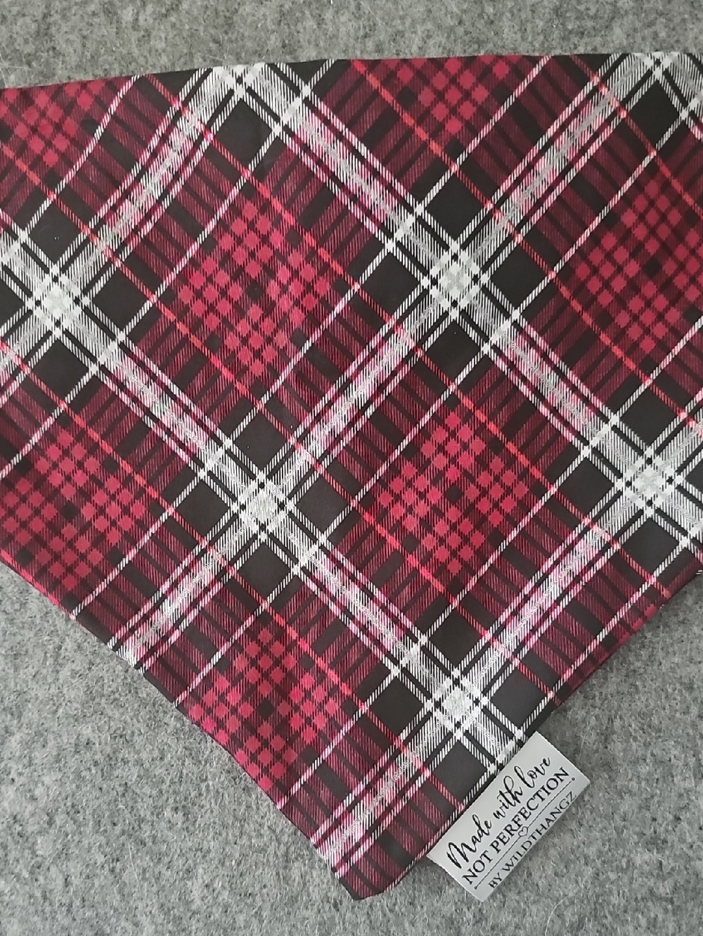 Plaid Bandana Scarf in Red, Black & White